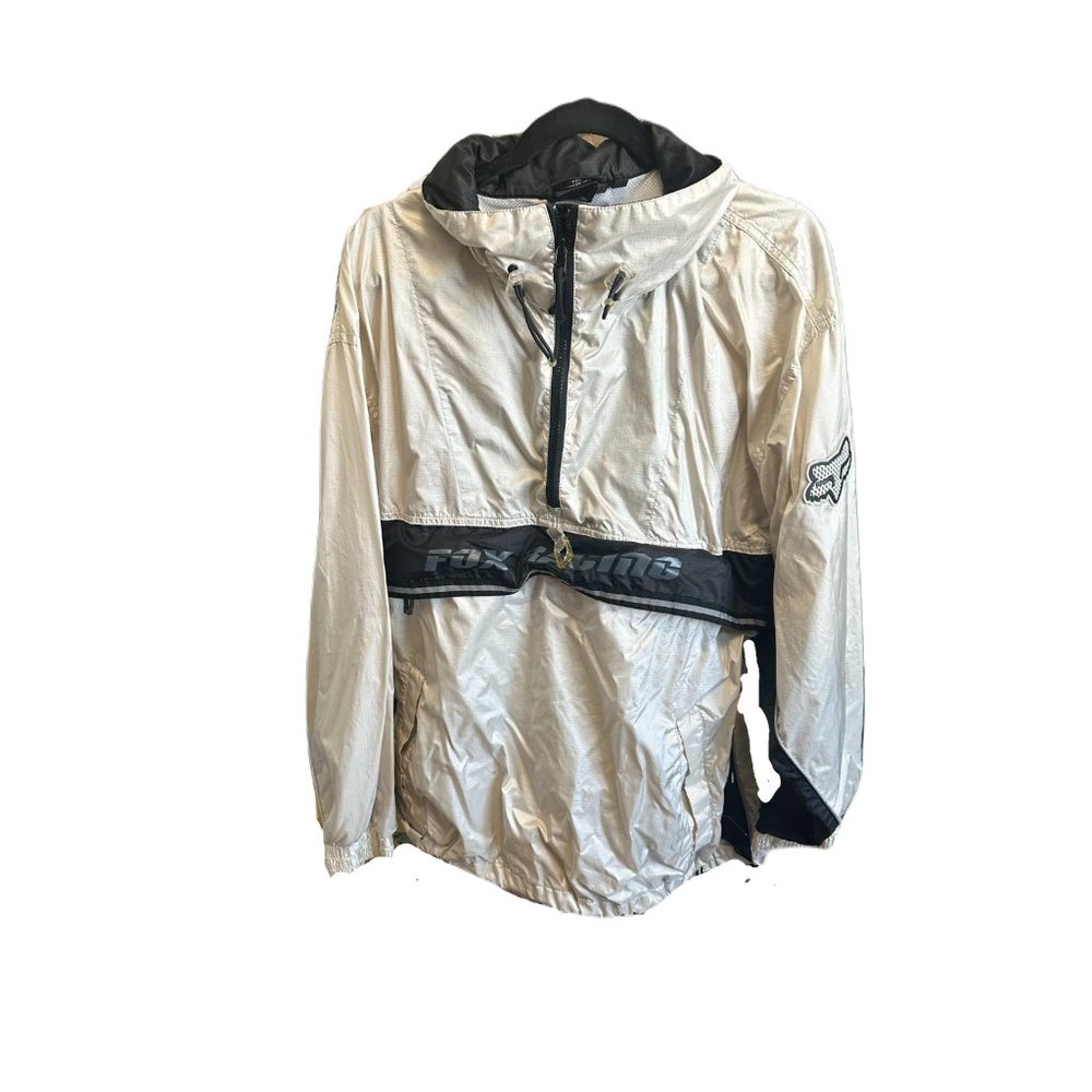 Fox Racing Half Zip Pullover Stowaway Hood Reflective Windbreaker Jacket Coat La